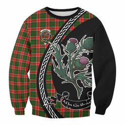 ScotsTee Shop Pollock Family Crest Tartan Sweatshirt Alba Thistle Inspired