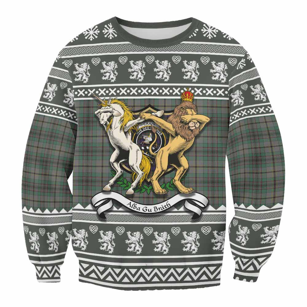 ScotsTee Shop Craig Clan Tartan Crest Christmas Sweatshirt Coat of Arms Funny Style