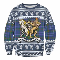 ScotsTee Shop Edmonstone Clan Tartan Crest Christmas Sweatshirt Coat of Arms Funny Style