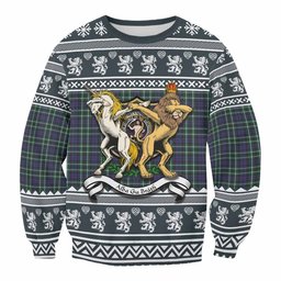 ScotsTee Shop Allardice Clan Tartan Crest Christmas Sweatshirt Coat of Arms Funny Style
