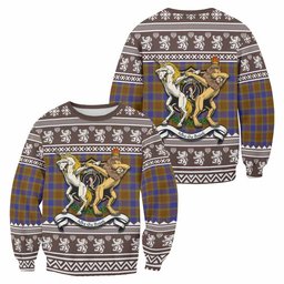 ScotsTee Shop Balfour Clan Tartan Crest Christmas Sweatshirt Coat of Arms Funny Style