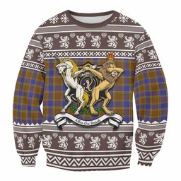 ScotsTee Shop Balfour Clan Tartan Crest Christmas Sweatshirt Coat of Arms Funny Style