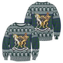 ScotsTee Shop Barclay Clan Tartan Crest Christmas Sweatshirt Coat of Arms Funny Style