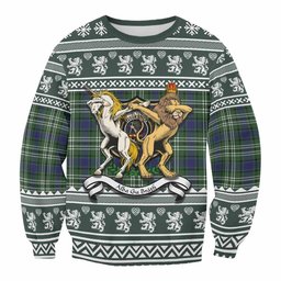 ScotsTee Shop Blyth Clan Tartan Crest Christmas Sweatshirt Coat of Arms Funny Style