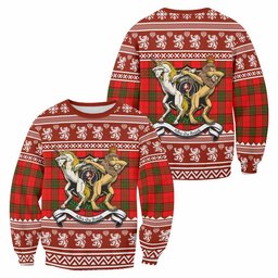 ScotsTee Shop Adair Clan Tartan Crest Christmas Sweatshirt Coat of Arms Funny Style