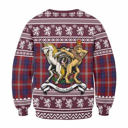 ScotsTee Shop Ainslie Clan Tartan Crest Christmas Sweatshirt Coat of Arms Funny Style