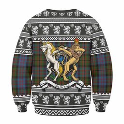 ScotsTee Shop Bowie Clan Tartan Crest Christmas Sweatshirt Coat of Arms Funny Style
