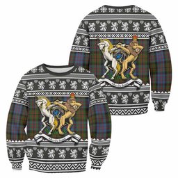 ScotsTee Shop Bowie Clan Tartan Crest Christmas Sweatshirt Coat of Arms Funny Style