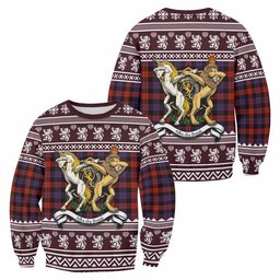ScotsTee Shop Brown (Broun) Clan Tartan Crest Christmas Sweatshirt Coat of Arms Funny Style
