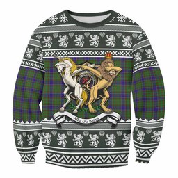 ScotsTee Shop Adam Clan Tartan Crest Christmas Sweatshirt Coat of Arms Funny Style