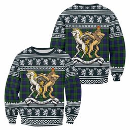 ScotsTee Shop Campbell Clan Tartan Crest Christmas Sweatshirt Coat of Arms Funny Style