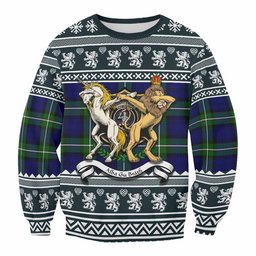 ScotsTee Shop Bannerman Clan Tartan Crest Christmas Sweatshirt Coat of Arms Funny Style