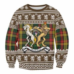 ScotsTee Shop Buchanan Clan Tartan Crest Christmas Sweatshirt Coat of Arms Funny Style