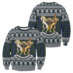 ScotsTee Shop Baird Clan Tartan Crest Christmas Sweatshirt Coat of Arms Funny Style