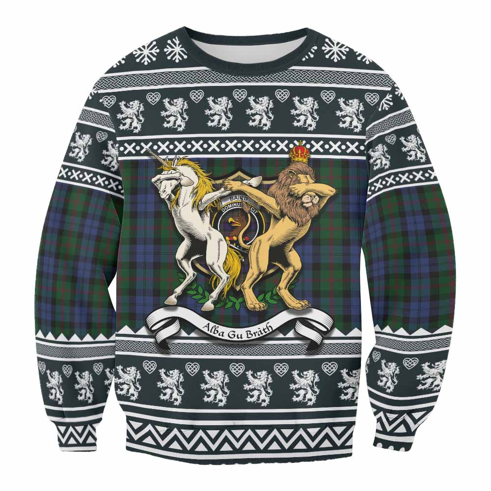 ScotsTee Shop Baird Clan Tartan Crest Christmas Sweatshirt Coat of Arms Funny Style