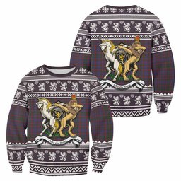ScotsTee Shop Cumming Clan Tartan Crest Christmas Sweatshirt Coat of Arms Funny Style