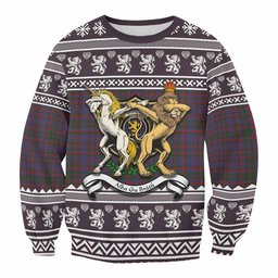 ScotsTee Shop Cumming Clan Tartan Crest Christmas Sweatshirt Coat of Arms Funny Style