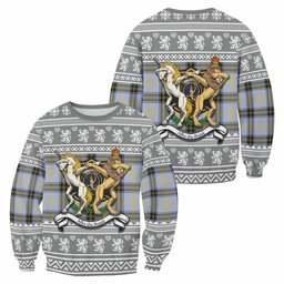 ScotsTee Shop Bell Clan Tartan Crest Christmas Sweatshirt Coat of Arms Funny Style