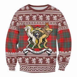 ScotsTee Shop Cheyne Clan Tartan Crest Christmas Sweatshirt Coat of Arms Funny Style