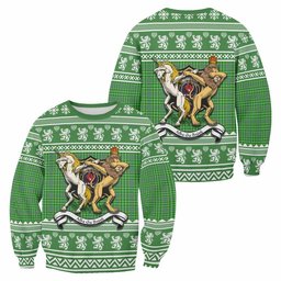 ScotsTee Shop Currie Clan Tartan Crest Christmas Sweatshirt Coat of Arms Funny Style