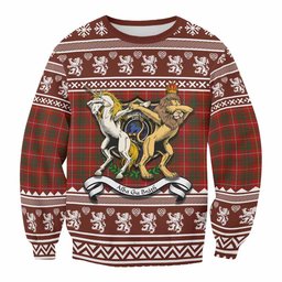 ScotsTee Shop Bruce Clan Tartan Crest Christmas Sweatshirt Coat of Arms Funny Style