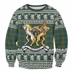 ScotsTee Shop Aiton Clan Tartan Crest Christmas Sweatshirt Coat of Arms Funny Style