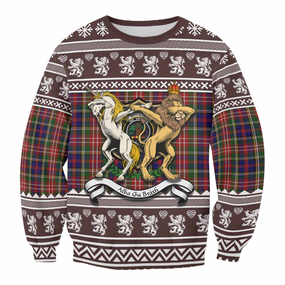 ScotsTee Shop Christie Clan Tartan Crest Christmas Sweatshirt Coat of Arms Funny Style