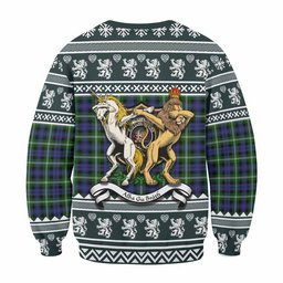 ScotsTee Shop Baillie (Bailey) Clan Tartan Crest Christmas Sweatshirt Coat of Arms Funny Style