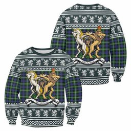 ScotsTee Shop Baillie (Bailey) Clan Tartan Crest Christmas Sweatshirt Coat of Arms Funny Style