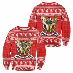 ScotsTee Shop Burnett Clan Tartan Crest Christmas Sweatshirt Coat of Arms Funny Style