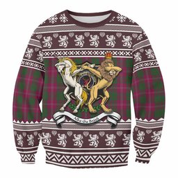 ScotsTee Shop Crawford Clan Tartan Crest Christmas Sweatshirt Coat of Arms Funny Style