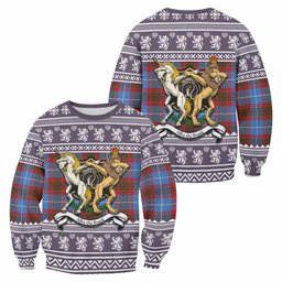 ScotsTee Shop Dalmahoy Clan Tartan Crest Christmas Sweatshirt Coat of Arms Funny Style