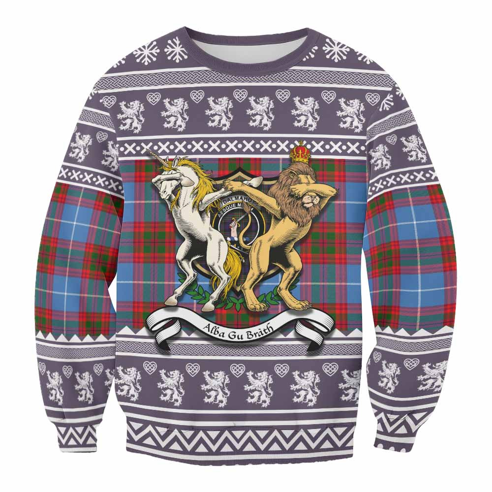ScotsTee Shop Dalmahoy Clan Tartan Crest Christmas Sweatshirt Coat of Arms Funny Style