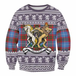 ScotsTee Shop Dalmahoy Clan Tartan Crest Christmas Sweatshirt Coat of Arms Funny Style