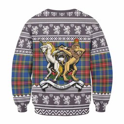 ScotsTee Shop Bethune Clan Tartan Crest Christmas Sweatshirt Coat of Arms Funny Style