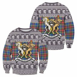 ScotsTee Shop Bethune Clan Tartan Crest Christmas Sweatshirt Coat of Arms Funny Style