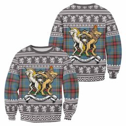 ScotsTee Shop Beaton Clan Tartan Crest Christmas Sweatshirt Coat of Arms Funny Style