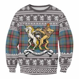 ScotsTee Shop Beaton Clan Tartan Crest Christmas Sweatshirt Coat of Arms Funny Style
