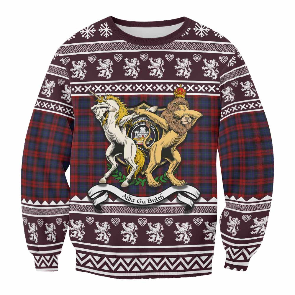 ScotsTee Shop MacLachlan (McLachlan) Clan Tartan Crest Christmas Sweatshirt Coat of Arms Funny Style