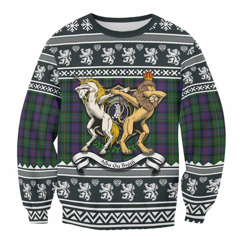 ScotsTee Shop MacCallum (McCallum) Clan Tartan Crest Christmas Sweatshirt Coat of Arms Funny Style