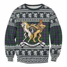 ScotsTee Shop MacCallum (McCallum) Clan Tartan Crest Christmas Sweatshirt Coat of Arms Funny Style