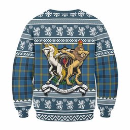 ScotsTee Shop Laing Clan Tartan Crest Christmas Sweatshirt Coat of Arms Funny Style