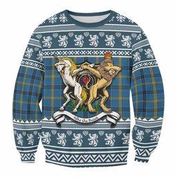 ScotsTee Shop Laing Clan Tartan Crest Christmas Sweatshirt Coat of Arms Funny Style