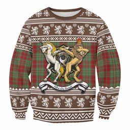 ScotsTee Shop Leask Clan Tartan Crest Christmas Sweatshirt Coat of Arms Funny Style