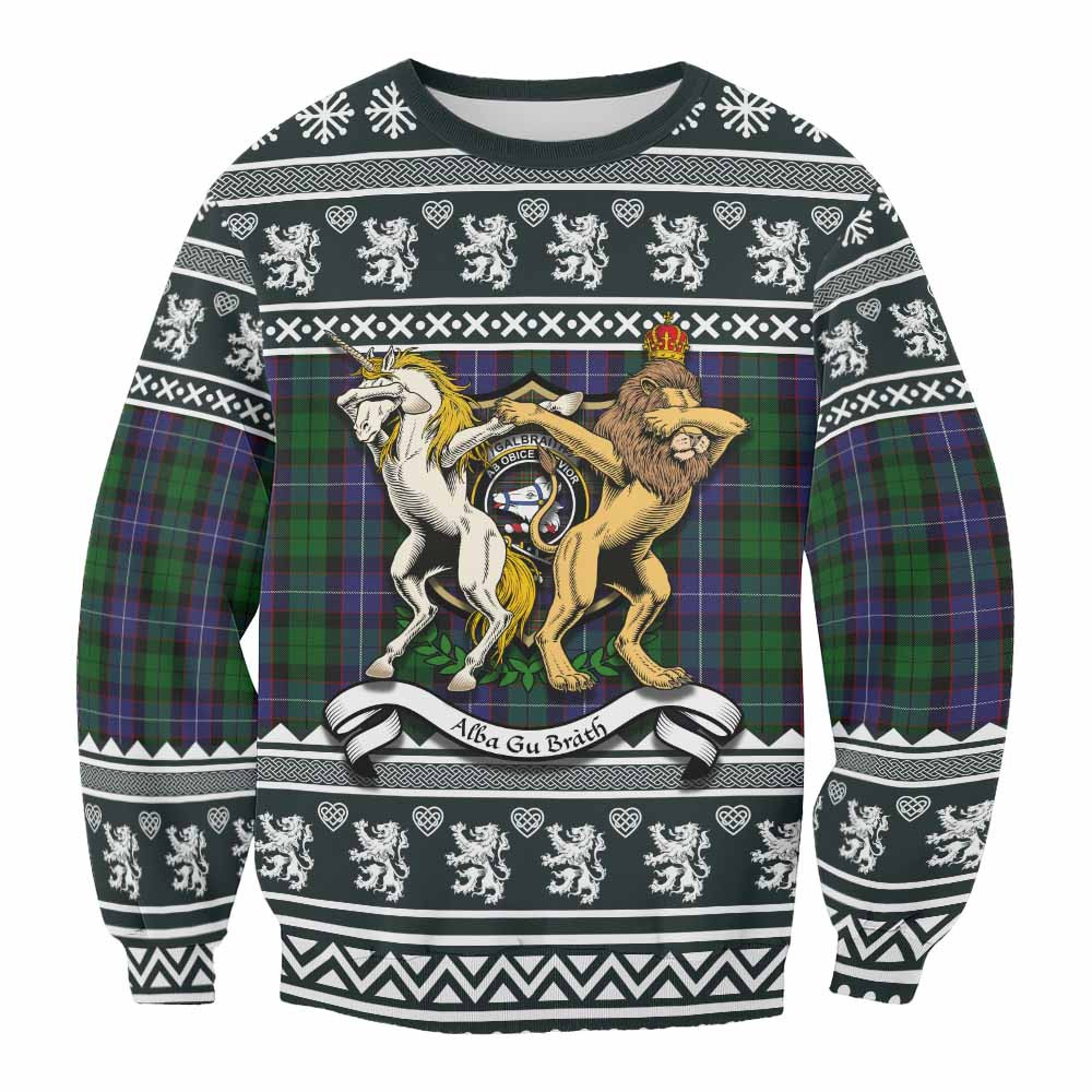 ScotsTee Shop Galbraith Clan Tartan Crest Christmas Sweatshirt Coat of Arms Funny Style