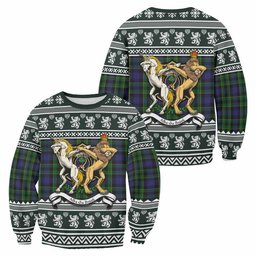 ScotsTee Shop Mowat Clan Tartan Crest Christmas Sweatshirt Coat of Arms Funny Style