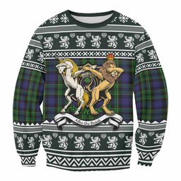 ScotsTee Shop Mowat Clan Tartan Crest Christmas Sweatshirt Coat of Arms Funny Style
