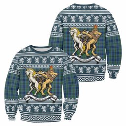 ScotsTee Shop Keith Clan Tartan Crest Christmas Sweatshirt Coat of Arms Funny Style
