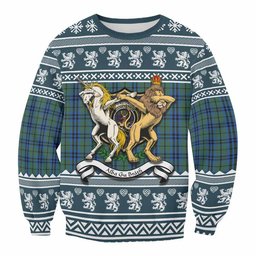 ScotsTee Shop Keith Clan Tartan Crest Christmas Sweatshirt Coat of Arms Funny Style