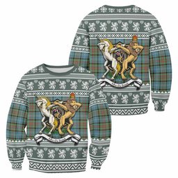 ScotsTee Shop Paisley Clan Tartan Crest Christmas Sweatshirt Coat of Arms Funny Style
